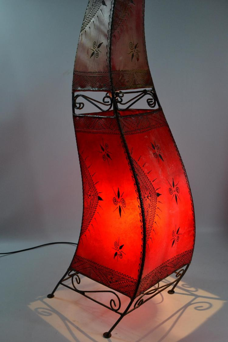 Moroccan Goatskin And Henna Imbelished Floor Lamp with regard to sizing 750 X 1125