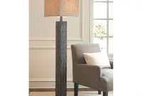 Mosaic Wood Look Floor Lamp With Square Linen Shade Brown with sizing 1560 X 1560