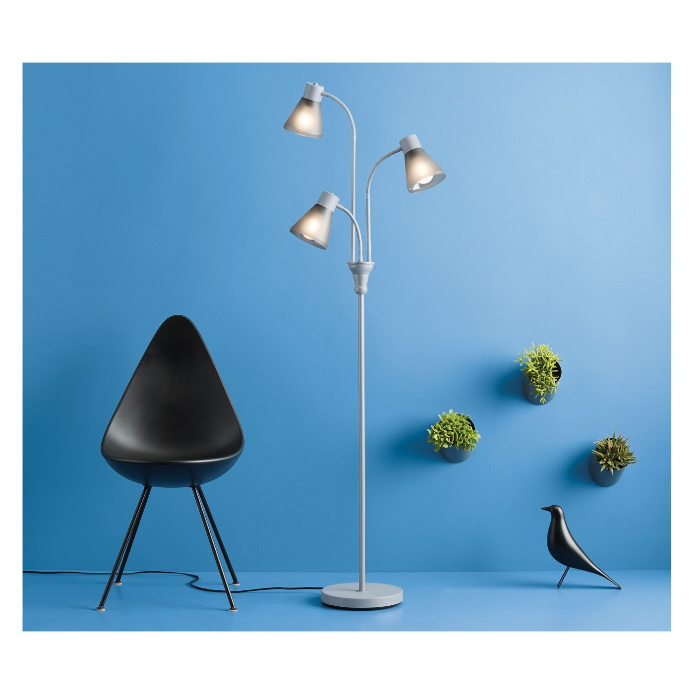 Multi Head Floor Lamp Gray Includes Energy Efficient Light intended for proportions 1400 X 1400