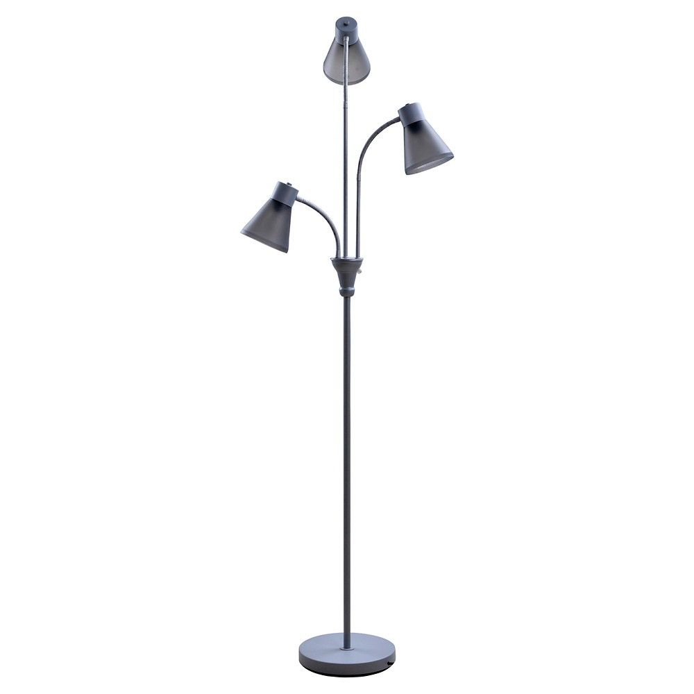 Multi Head Floor Lamp Gray Includes Energy Efficient Light throughout dimensions 1000 X 1000