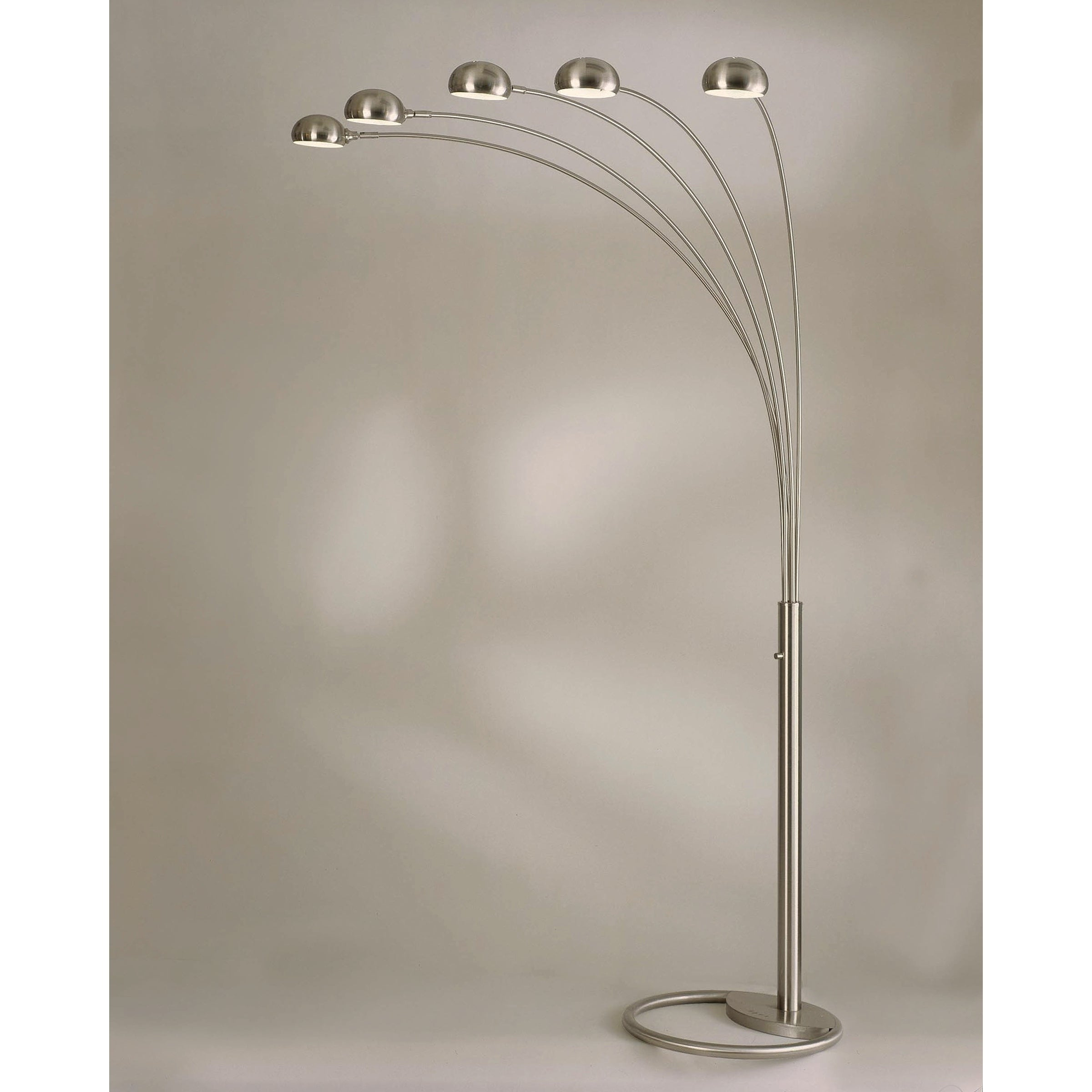 Mushroom 5 Light Contemporary Silver Arc Floor Lamp for sizing 2400 X 2400