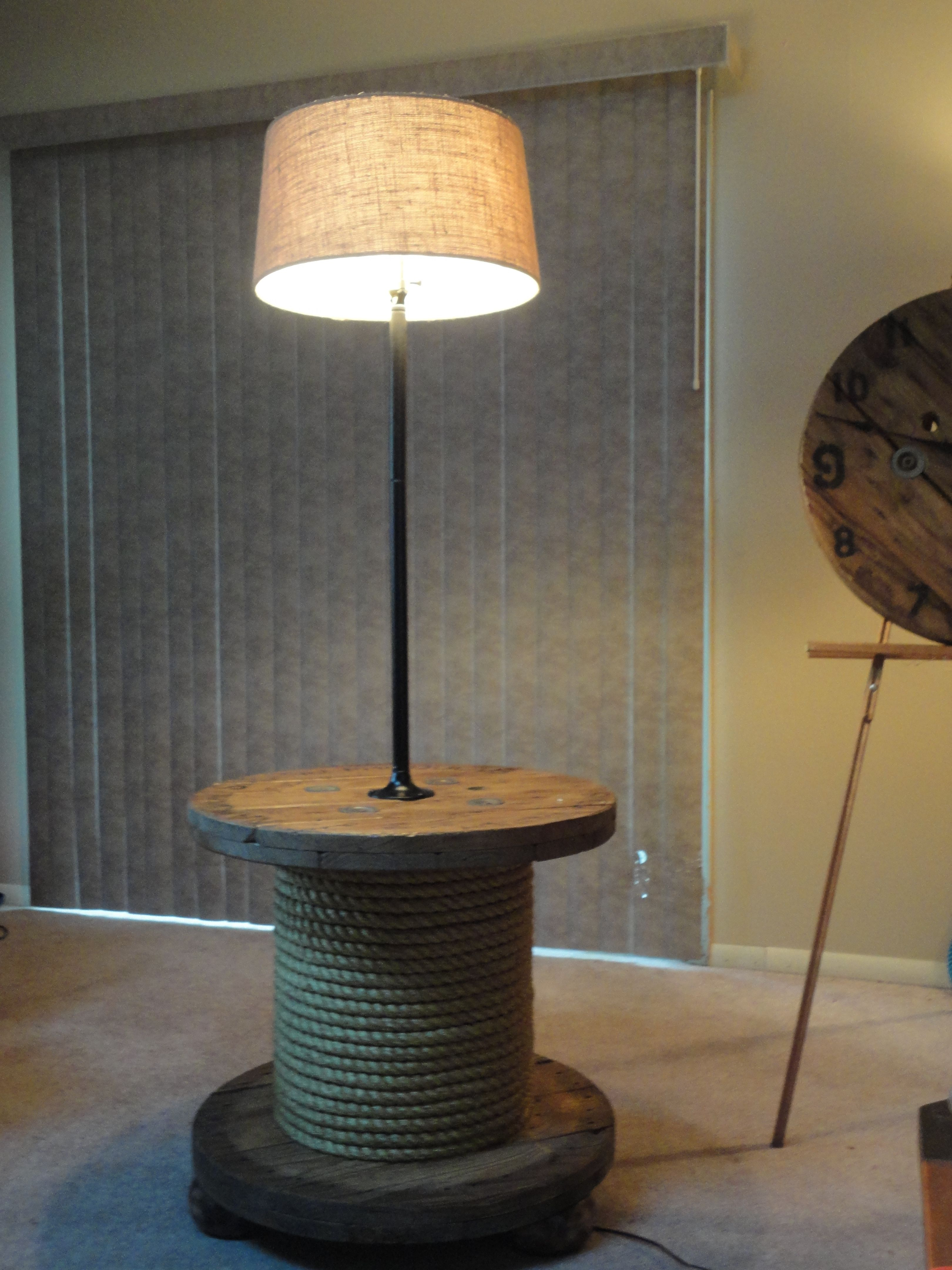 My Dad Made This Spool Table Lamp He Is So Creative inside sizing 3240 X 4320