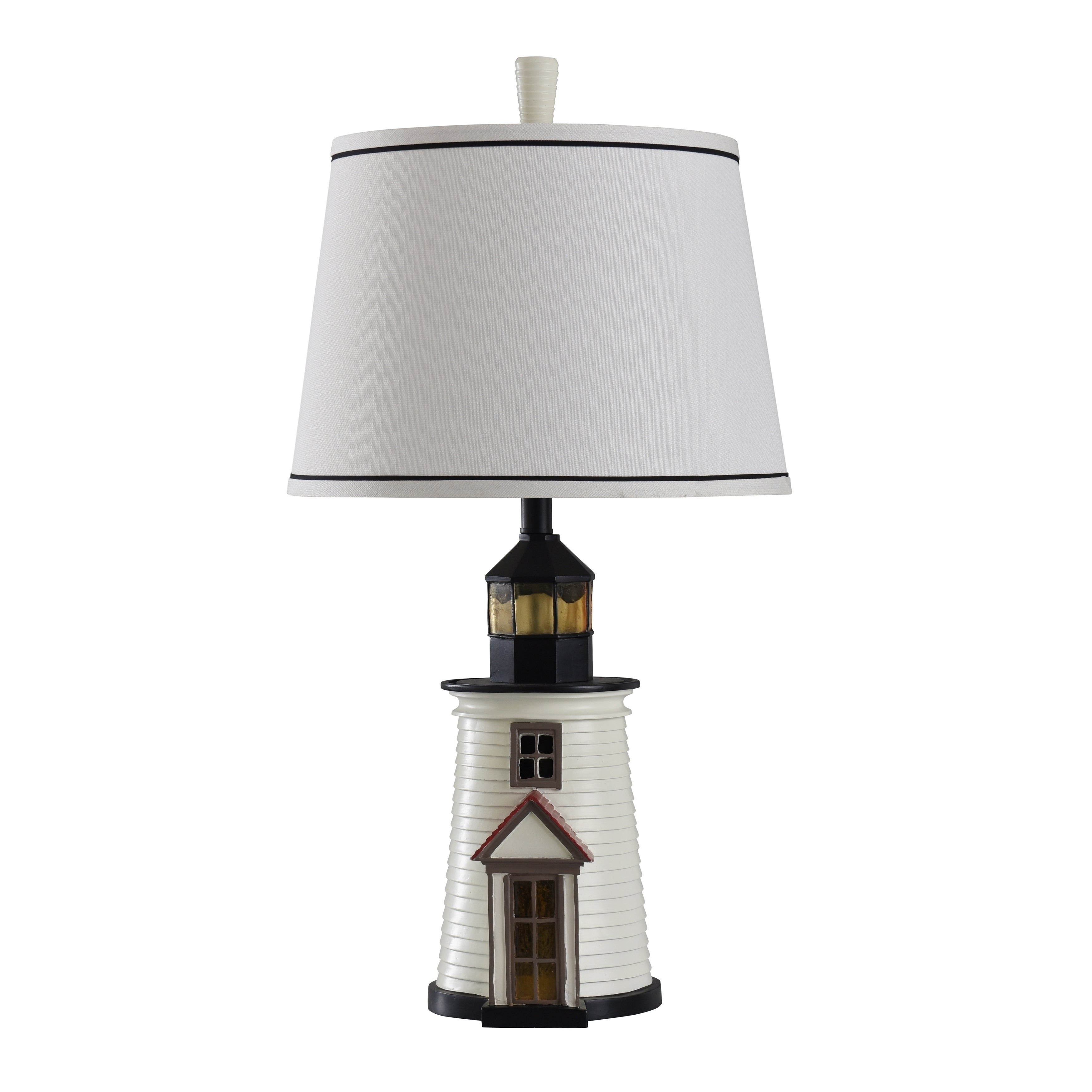 Nantucket Lighthouse Multicolor Table Lamp Heavy White Shade intended for measurements 3500 X 3500