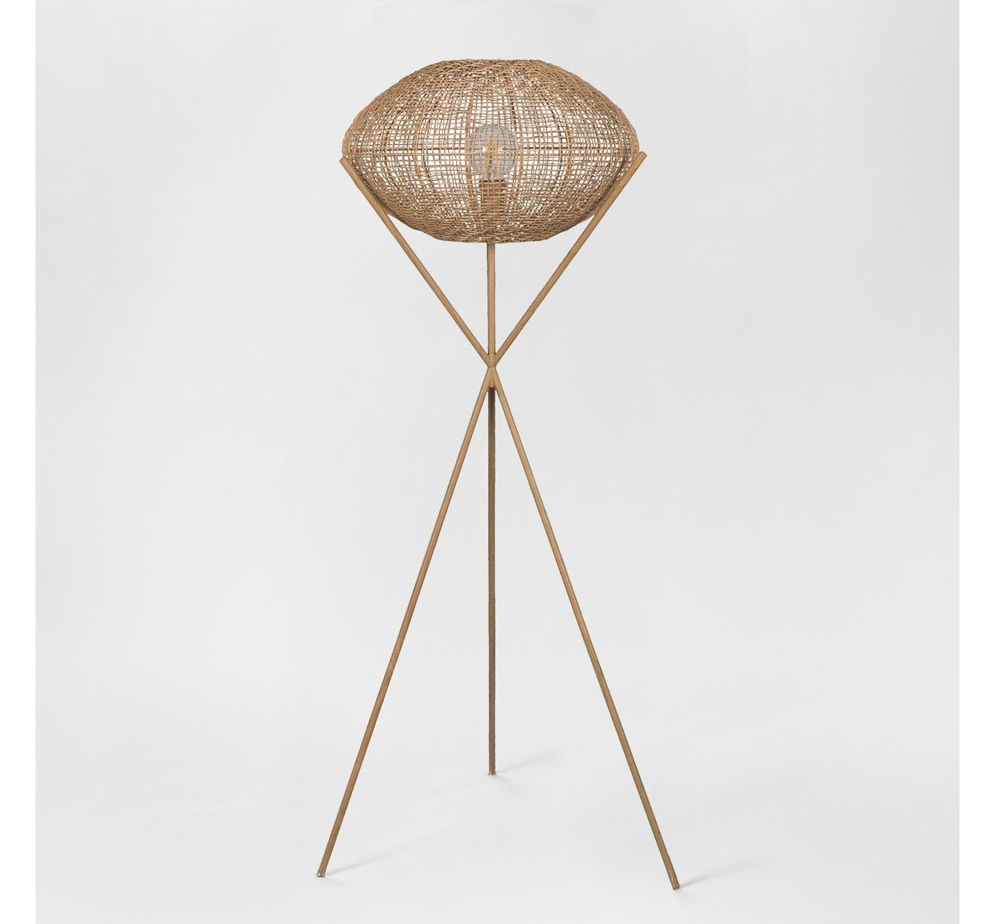 Natural Woven Tripod Floor Lamp Natural Includes Energy intended for size 1400 X 1300