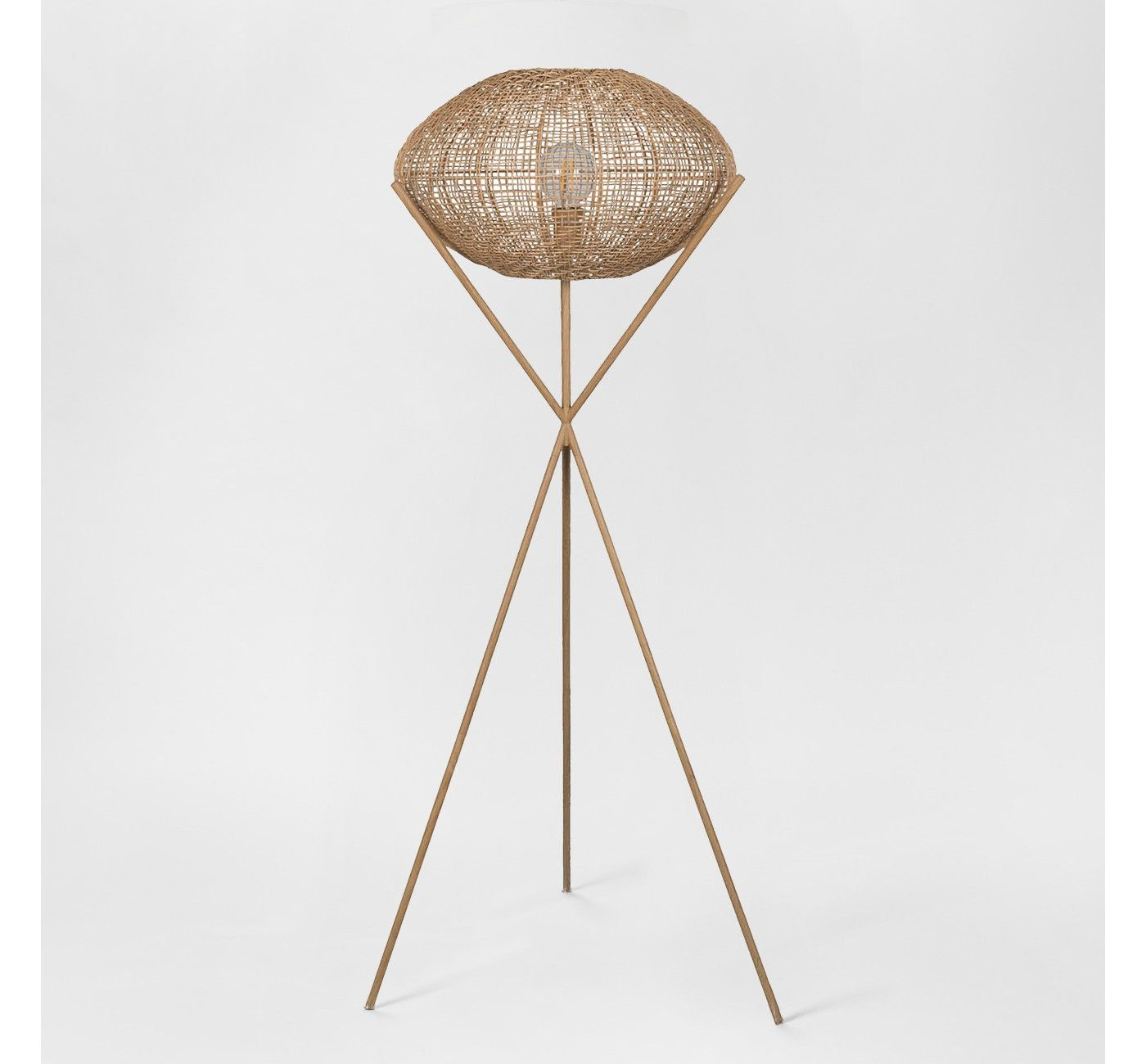 Natural Woven Tripod Floor Lamp Natural Includes Energy with regard to proportions 1400 X 1300