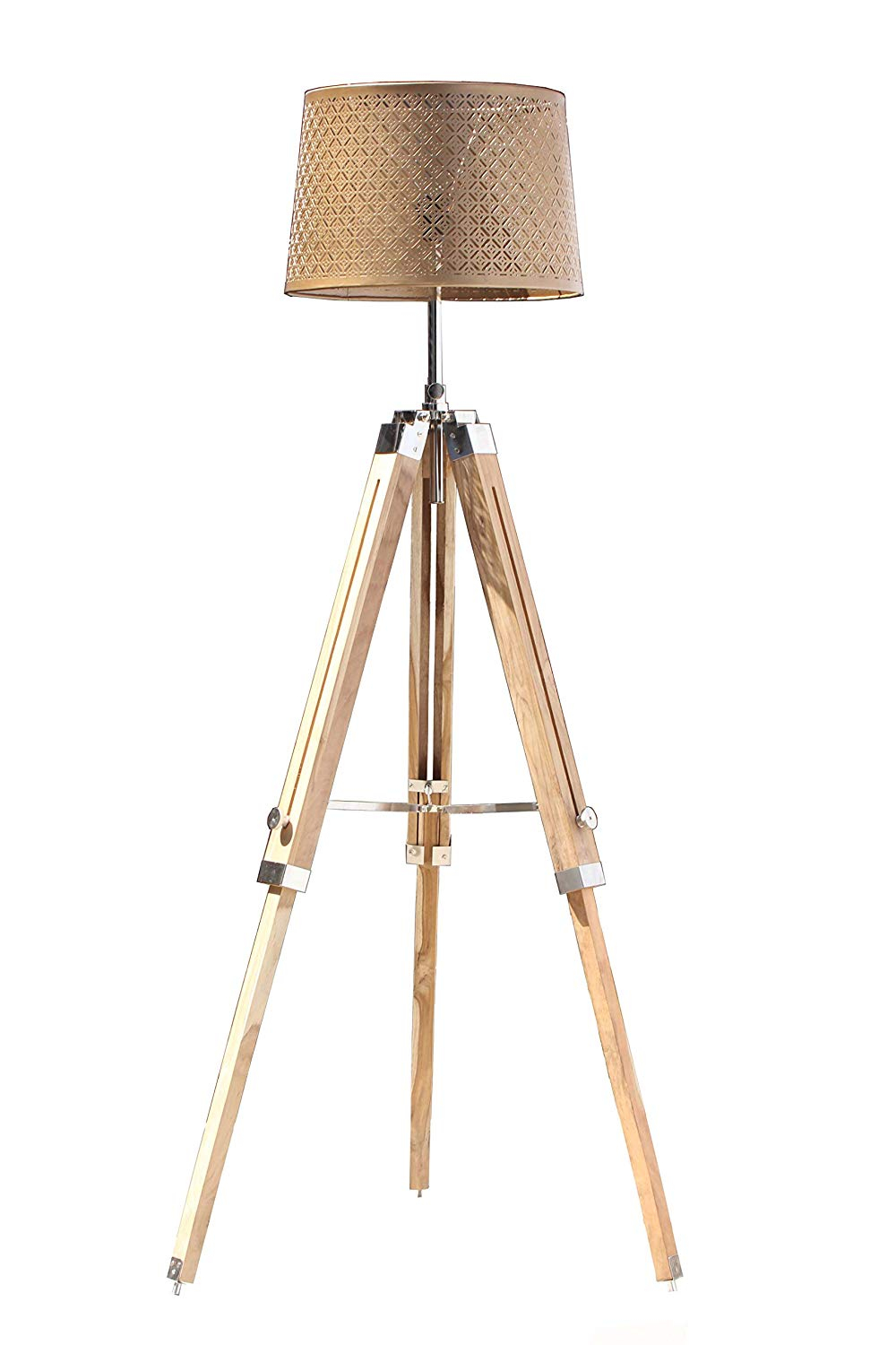 Nautical Teak Wood Floor Lamp Tripod Stand Home Decor throughout dimensions 1000 X 1500