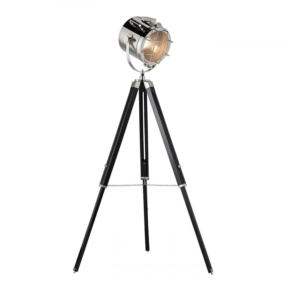 Nautical Tripod Floor Lamp Nickel And Black Finish for proportions 1000 X 1000