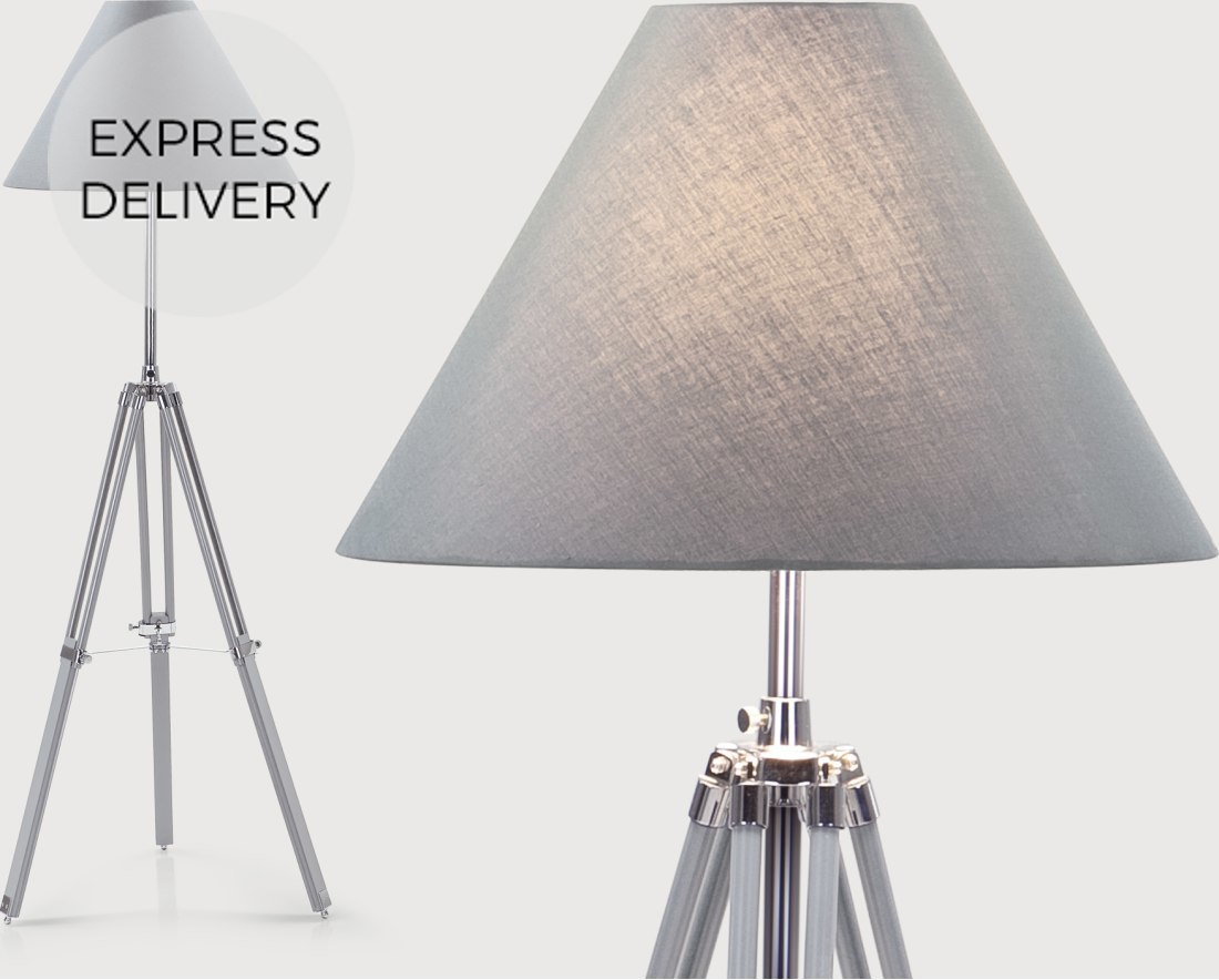 Navy Tripod Floor Lamp Grey throughout proportions 1100 X 884