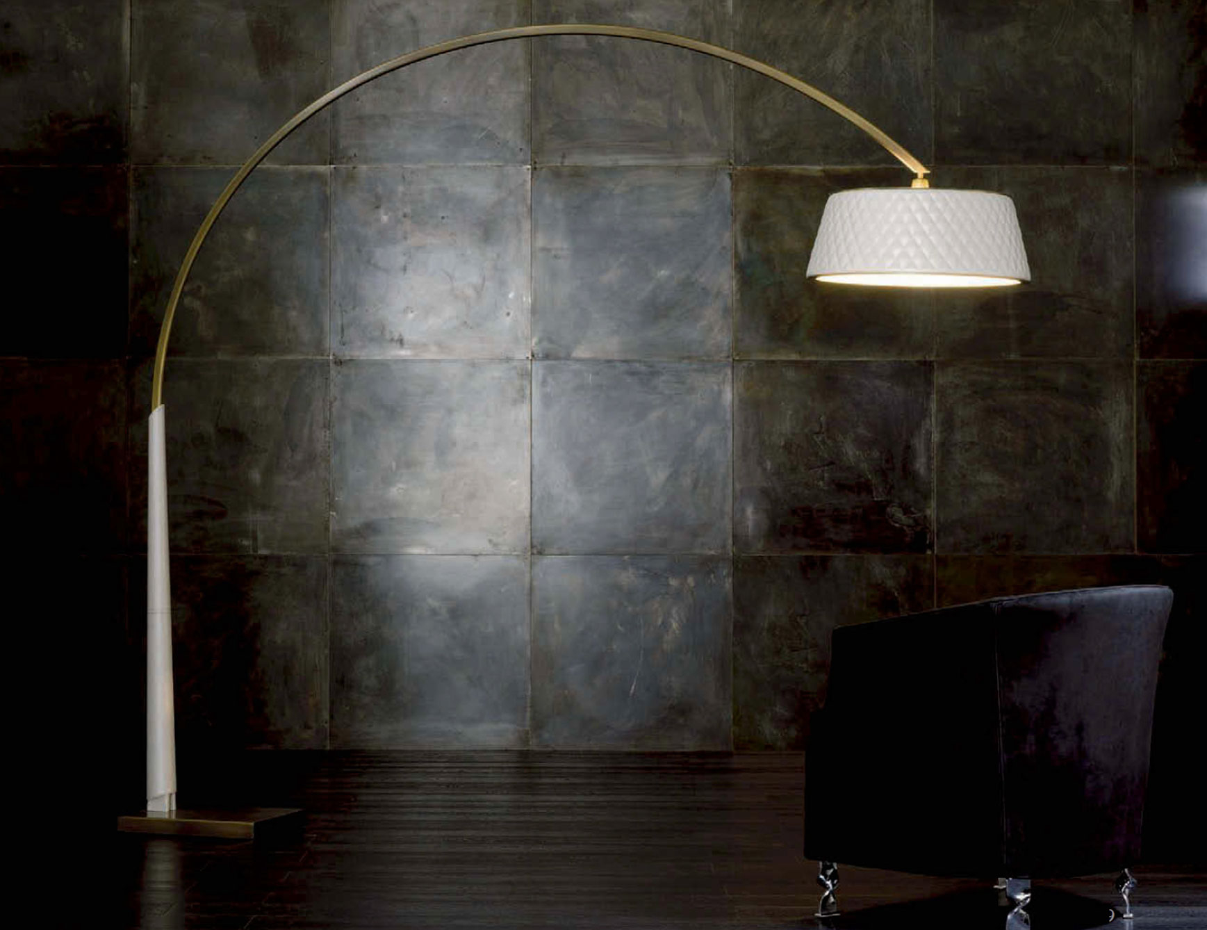 Nella Vetrina Rugiano Joanne Floor Lamp In Upholstered Leather with regard to measurements 1737 X 1338