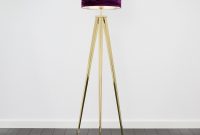 Nero Gold Tripod Floor Lamp With Velvet Shades Purple throughout measurements 1200 X 1200