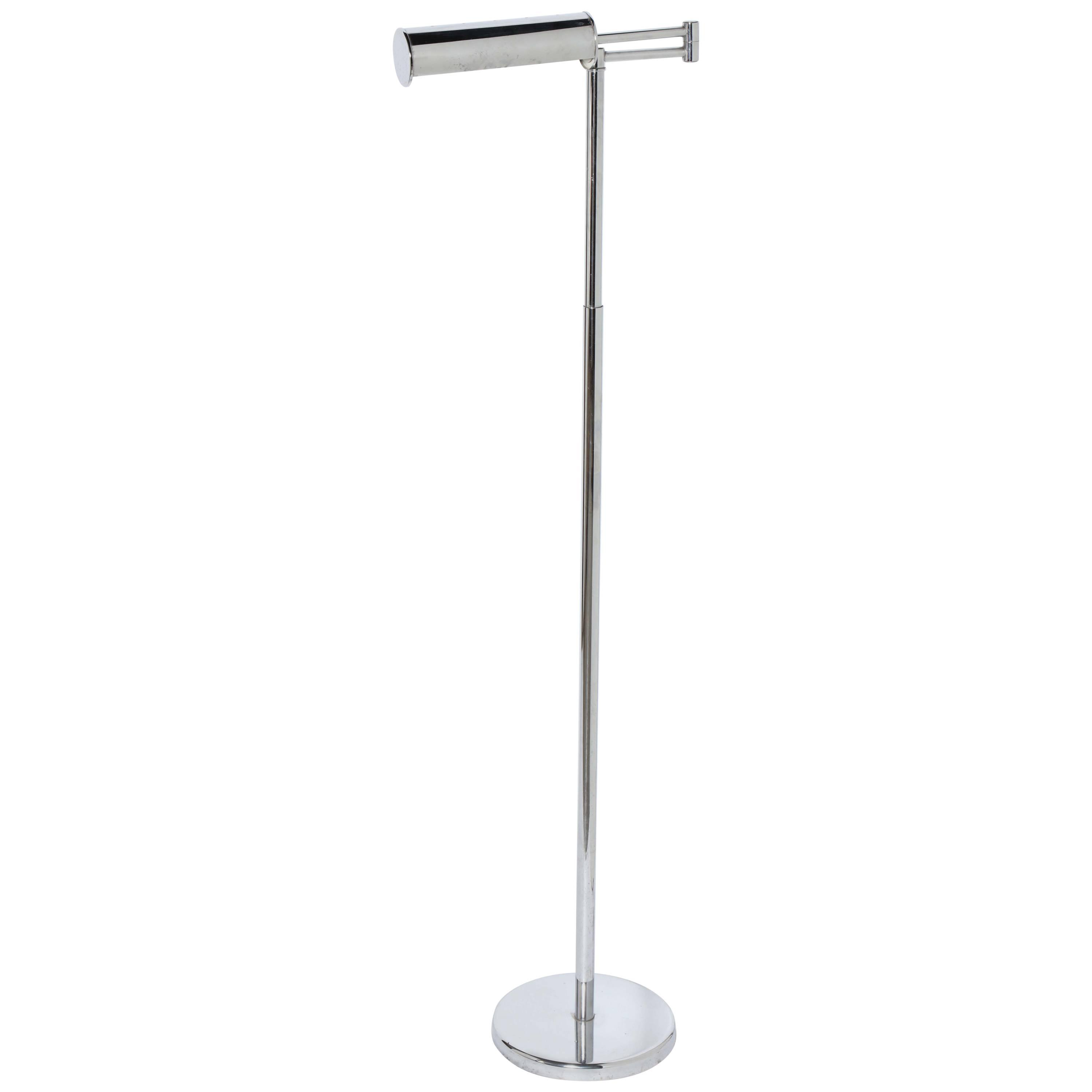 Nessen Studios Swing Arm All Chrome Reading Floor Lamp within dimensions 3000 X 3000