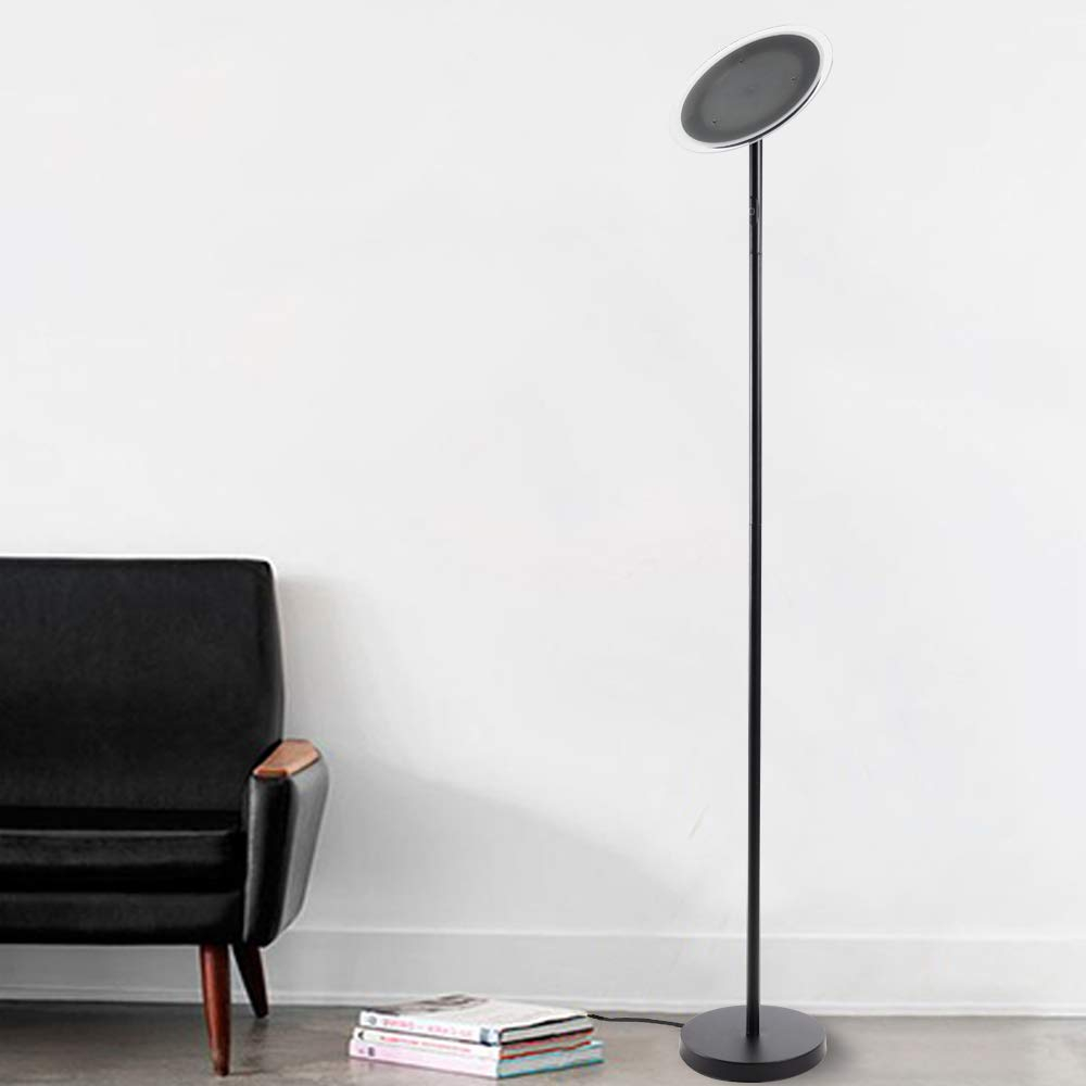 Neutype Led Torchiere Floor Lamp With Smart Touch Switch Super Bright Warm Light For Living Roombedroom Streaming Black for size 1000 X 1000