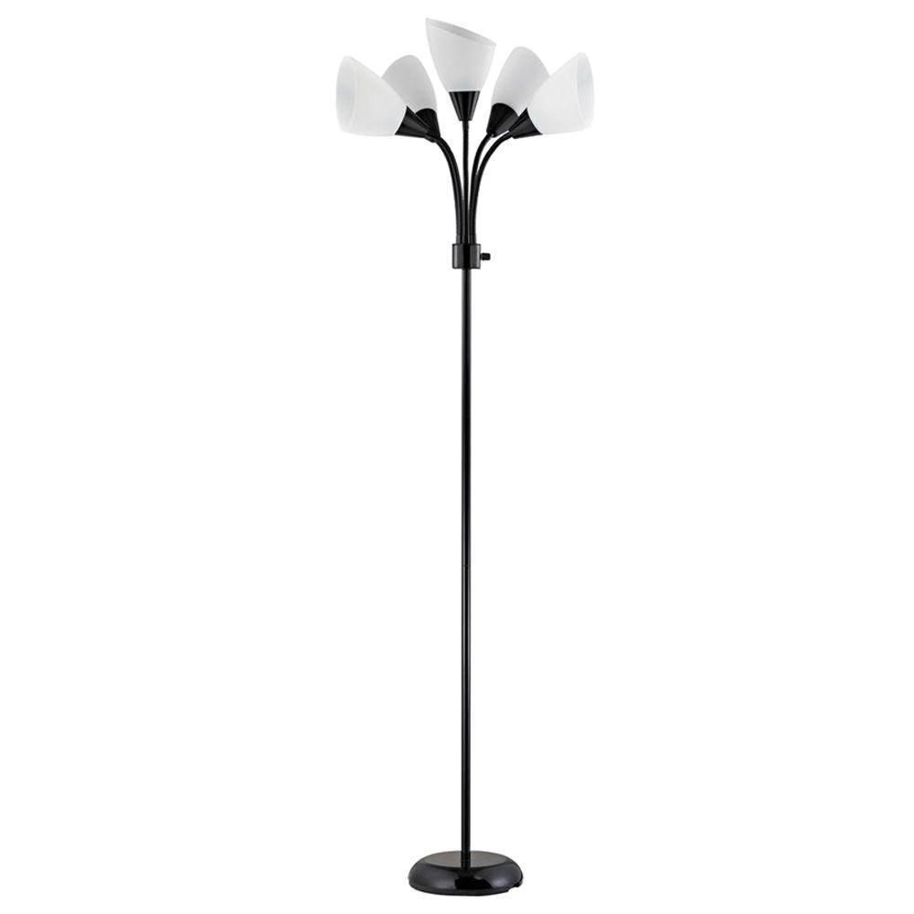 New Adjustable 5 Light 67 5 Inch Black Standing Modern Floor intended for dimensions 1000 X 1000
