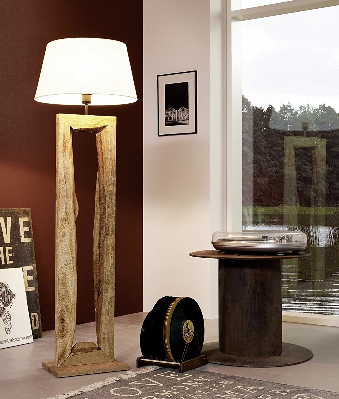 New Wooden Floor Lamp Uk Driftwood With Shade Rustic A with regard to proportions 1136 X 1336