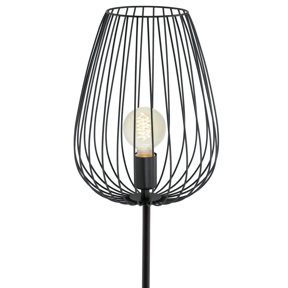 Newtown Cage Floor Lamp In Black with measurements 1000 X 1000
