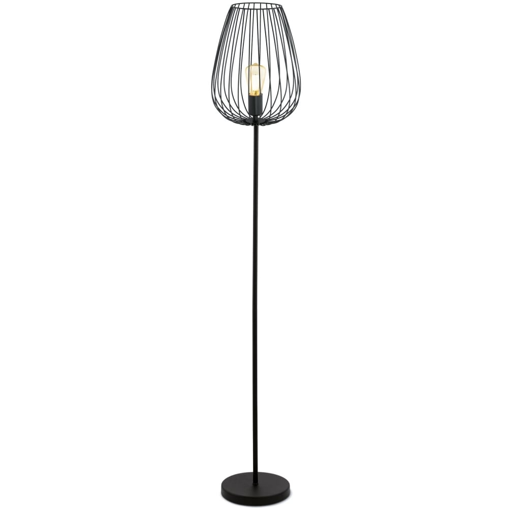 Newtown Industrial Floor Lamp In Black Finish 49474 inside dimensions 1000 X 1000