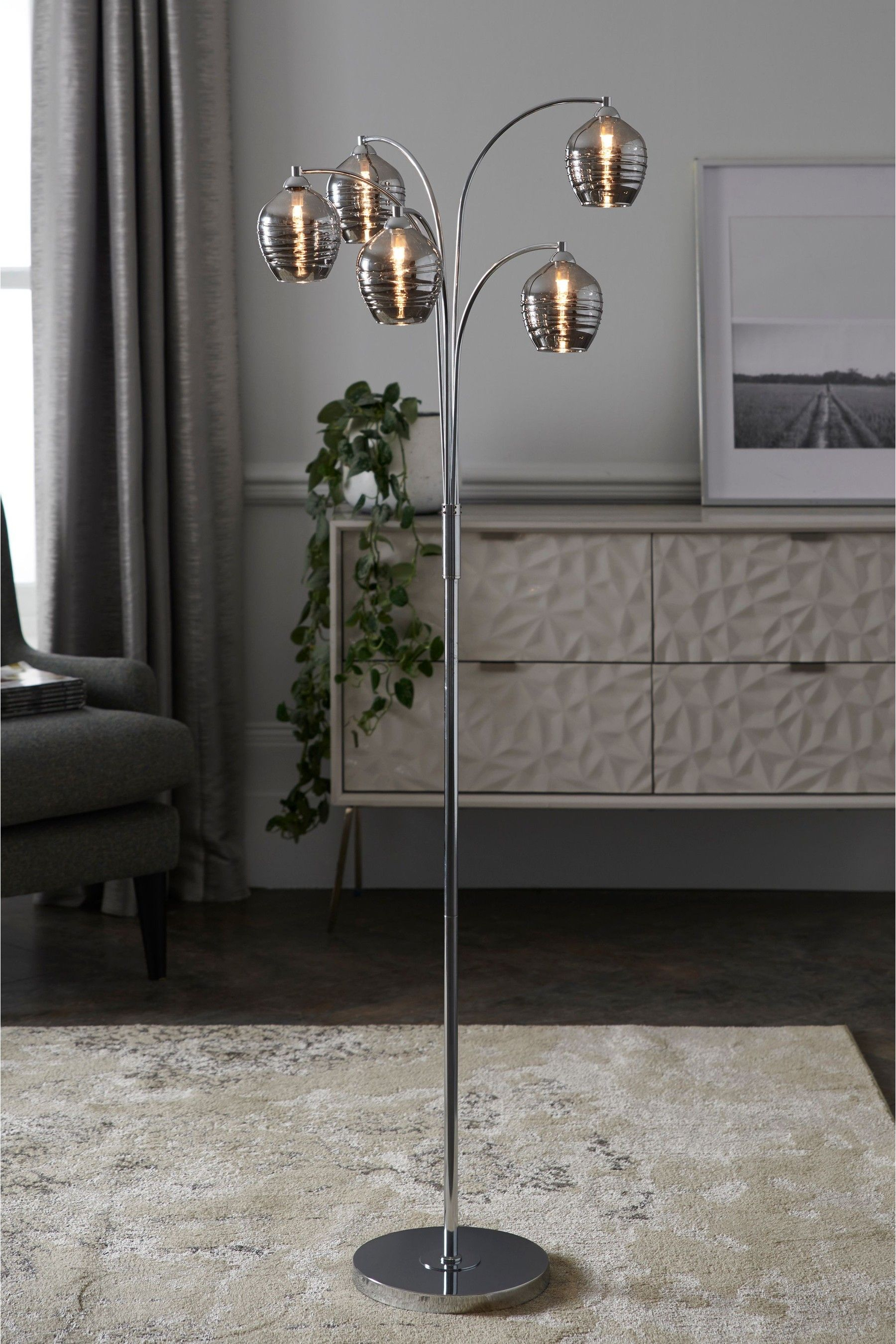 Next Drizzle 5 Light Floor Lamp Chrome Products In 2019 throughout dimensions 1800 X 2700