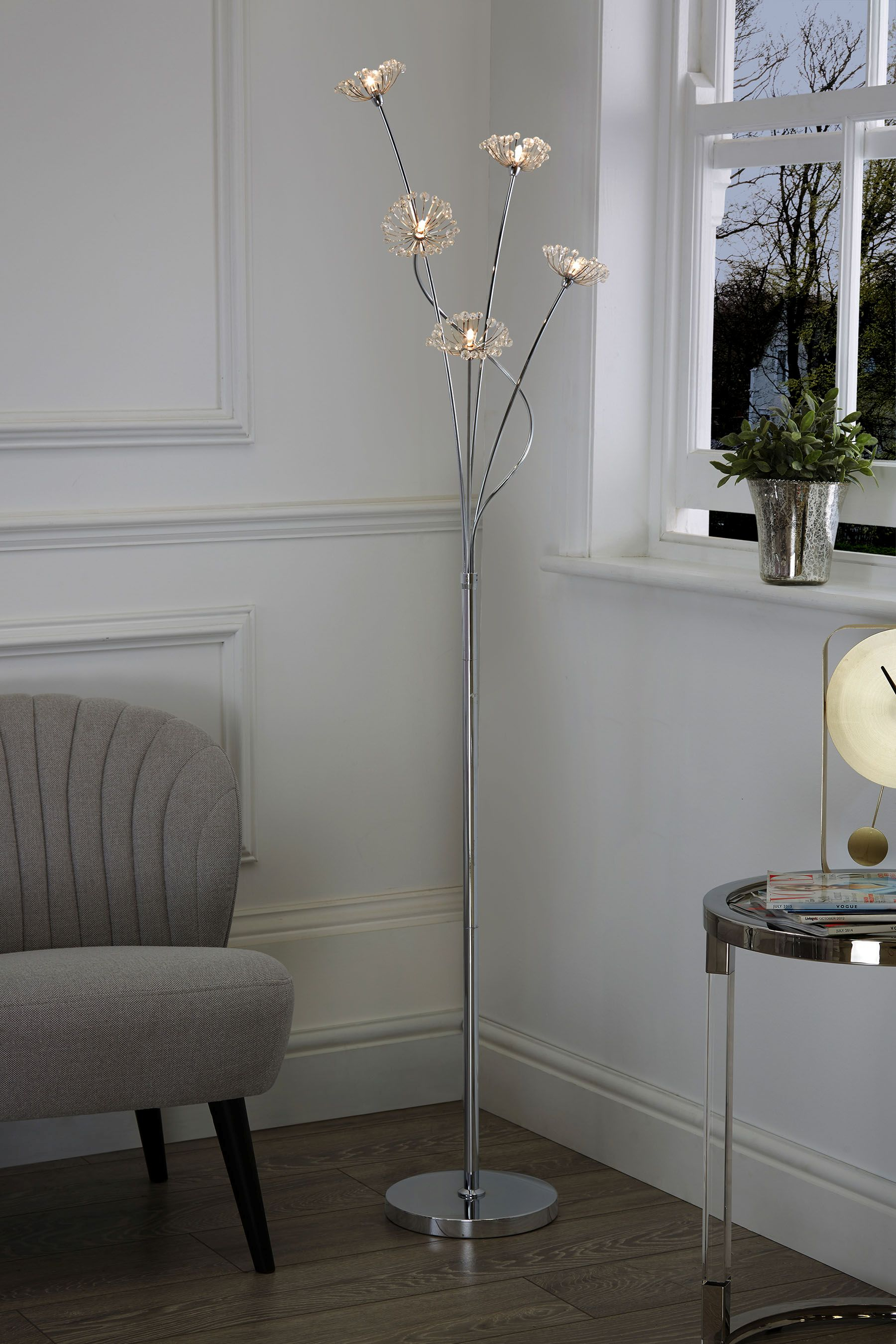 Next Flora 5 Light Floor Lamp Chrome 5 Light Floor Lamp regarding measurements 1800 X 2700