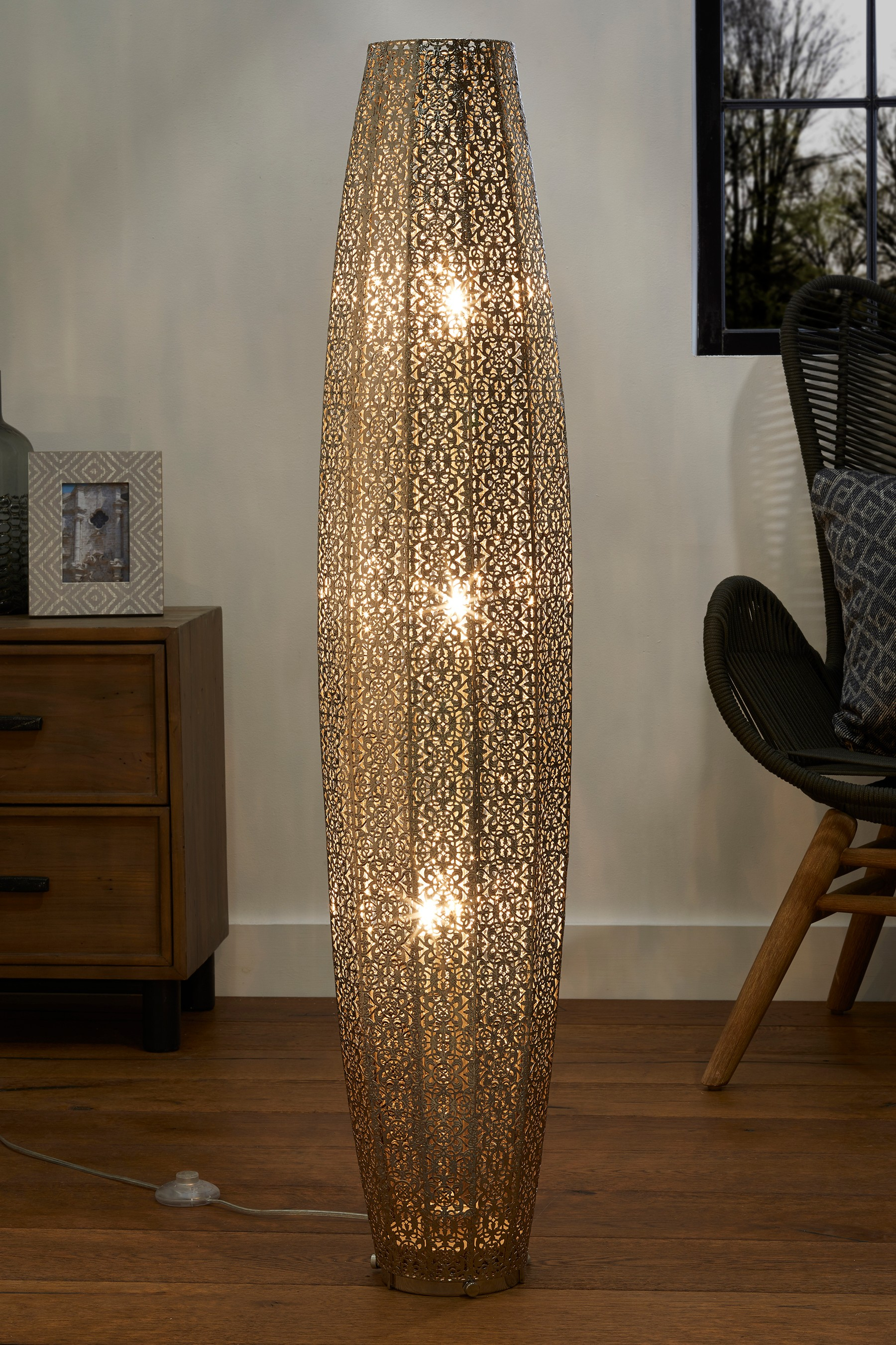 Next Large Oriana 3 Light Floor Lamp Silver In 2019 regarding measurements 1800 X 2700