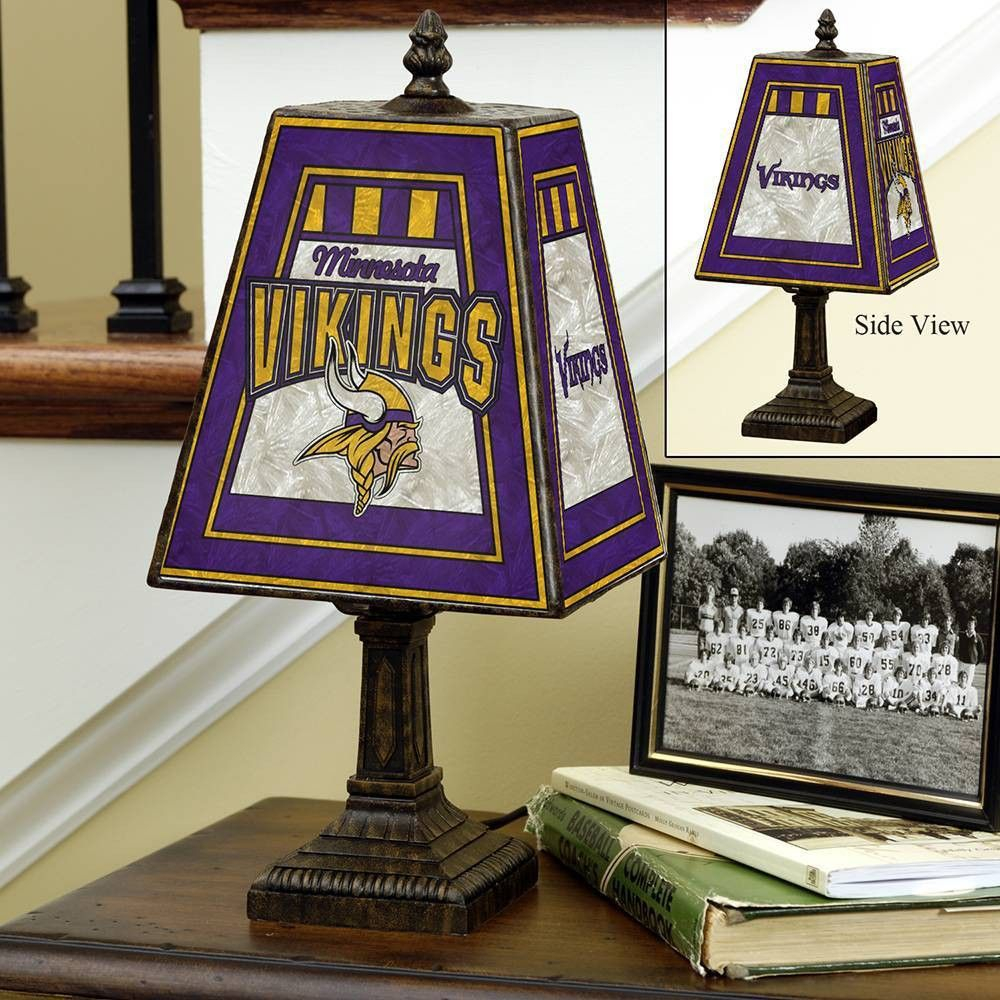 Nfl Minnesota Vikings 14in Art Glass Table Lamp Products inside sizing 1000 X 1000