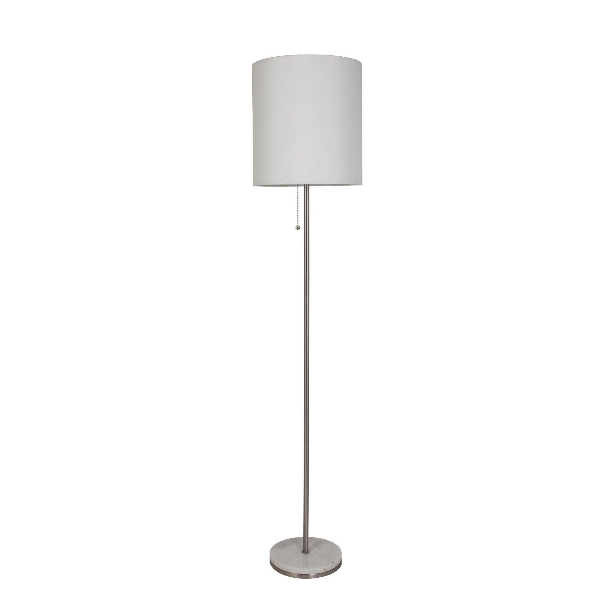 Nickel And Marble Base Stick Floor Lamp Project 62 Silver pertaining to dimensions 2000 X 2000