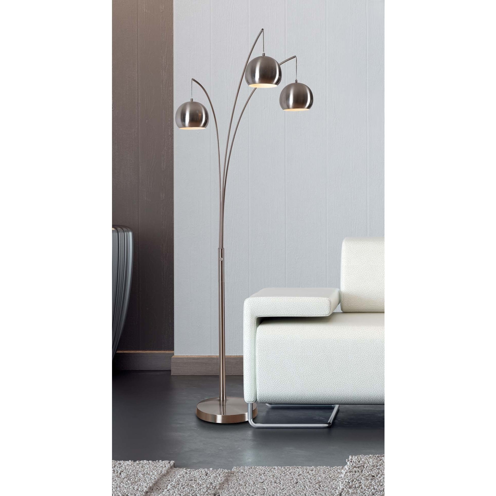 Noah Brushed Steel 84 Inch Arc Floor Lamp intended for dimensions 1944 X 1944