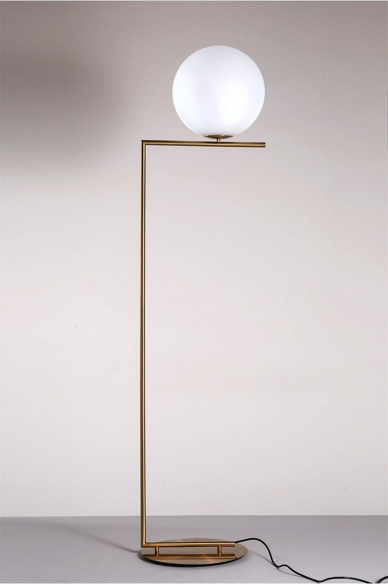 Nordic Glass Round Ball Floor Lamp Art Gold Body Stand Lamp regarding proportions 790 X 1189