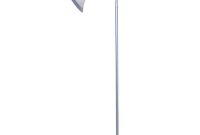 Normande Lighting 595 In Silver Gooseneck Floor Lamp With White And Silver Plastic Shade throughout dimensions 1000 X 1000