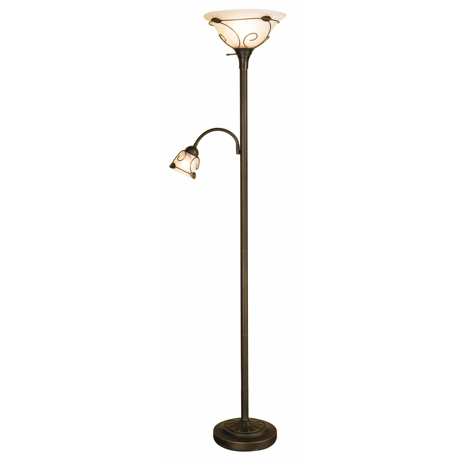 Normande Lighting Scroll Detail Torchiere Floor Lamp With with measurements 1600 X 1600