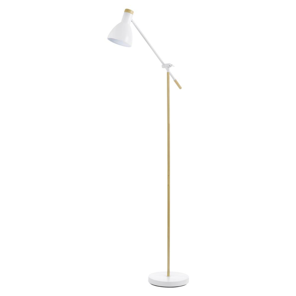 Novogratz 70 In Indoor Matte White Floor Lamp With Onoff Foot Switch in proportions 1000 X 1000