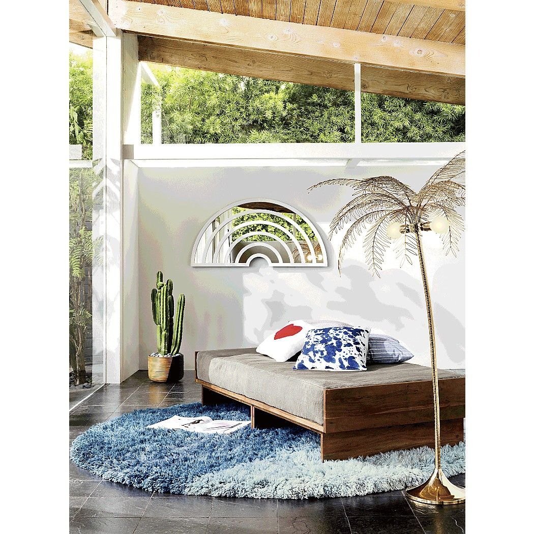 Ocean Palm Floor Lamp Home White Wall Mirrors Blue Shag throughout sizing 1050 X 1050