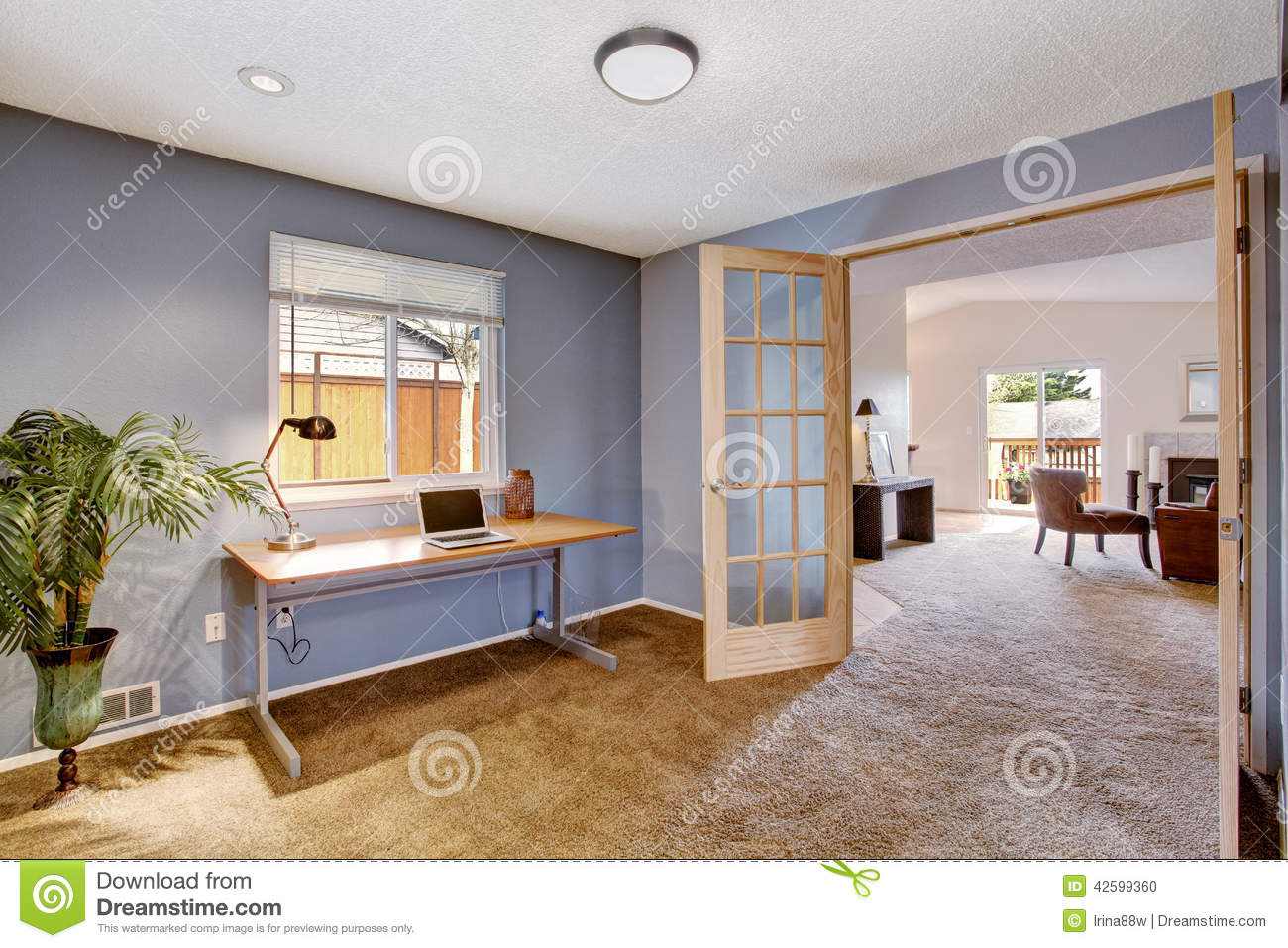 Office Room Interior In Light Lavender Stock Photo Image with sizing 1300 X 957
