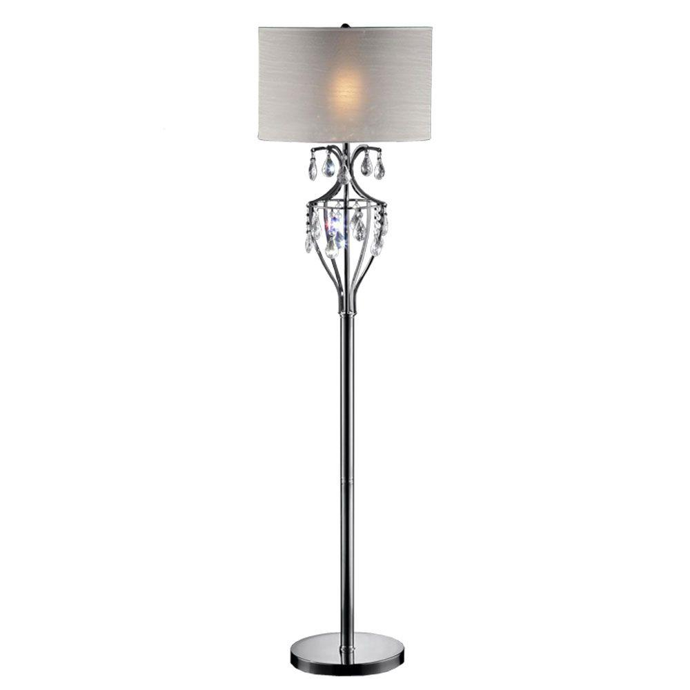 Ok Lighting 60 In Chrome Refined Crystal Floor Lamp for measurements 1000 X 1000