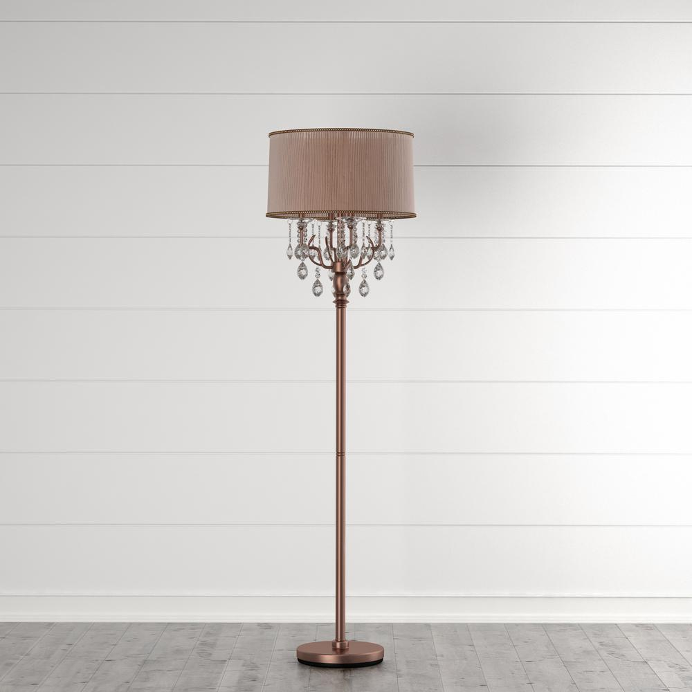 Ok Lighting 62 In Antique Rosie Crystal Floor Lamp throughout size 1000 X 1000