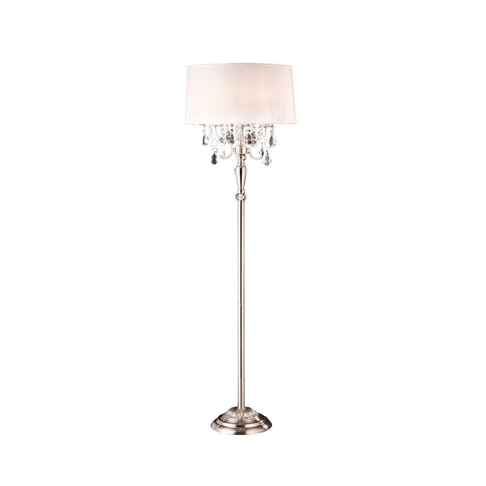 Ok Lighting 62 In Silver Crystal Silver Floor Lamp throughout proportions 1000 X 1000