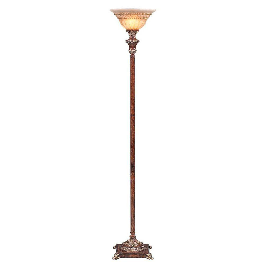 Ok Lighting 69 In Resemble Wooden Color Torch Lamp throughout proportions 1000 X 1000