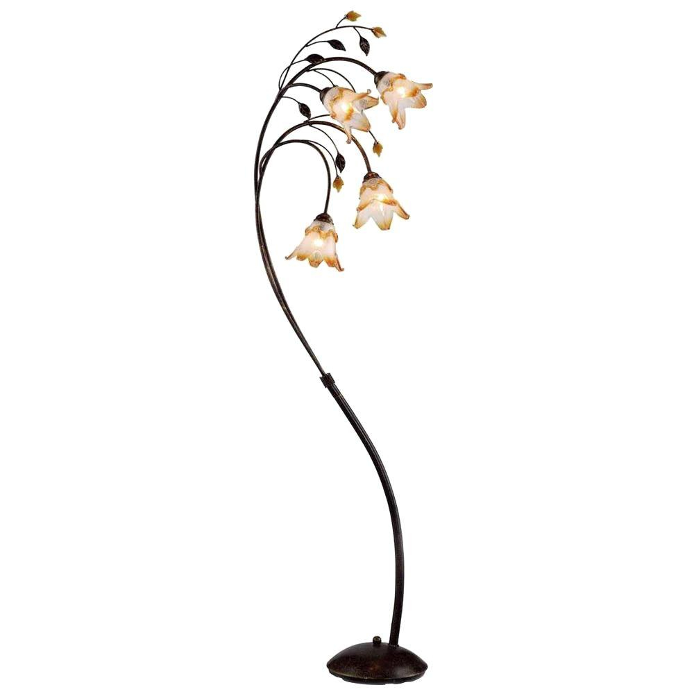 Ok Lighting 74 In Bronze Windance Floral Floor Lamp pertaining to size 1000 X 1000