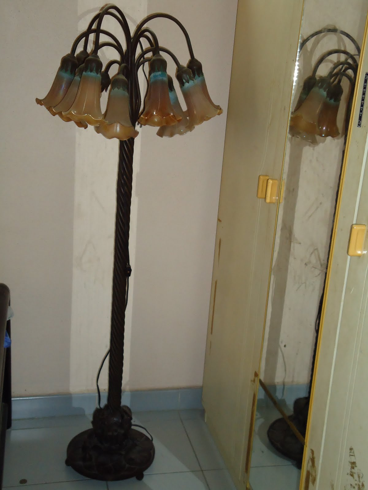Old Mans Antique Tiffany Lily Floor Lamp intended for proportions 1200 X 1600