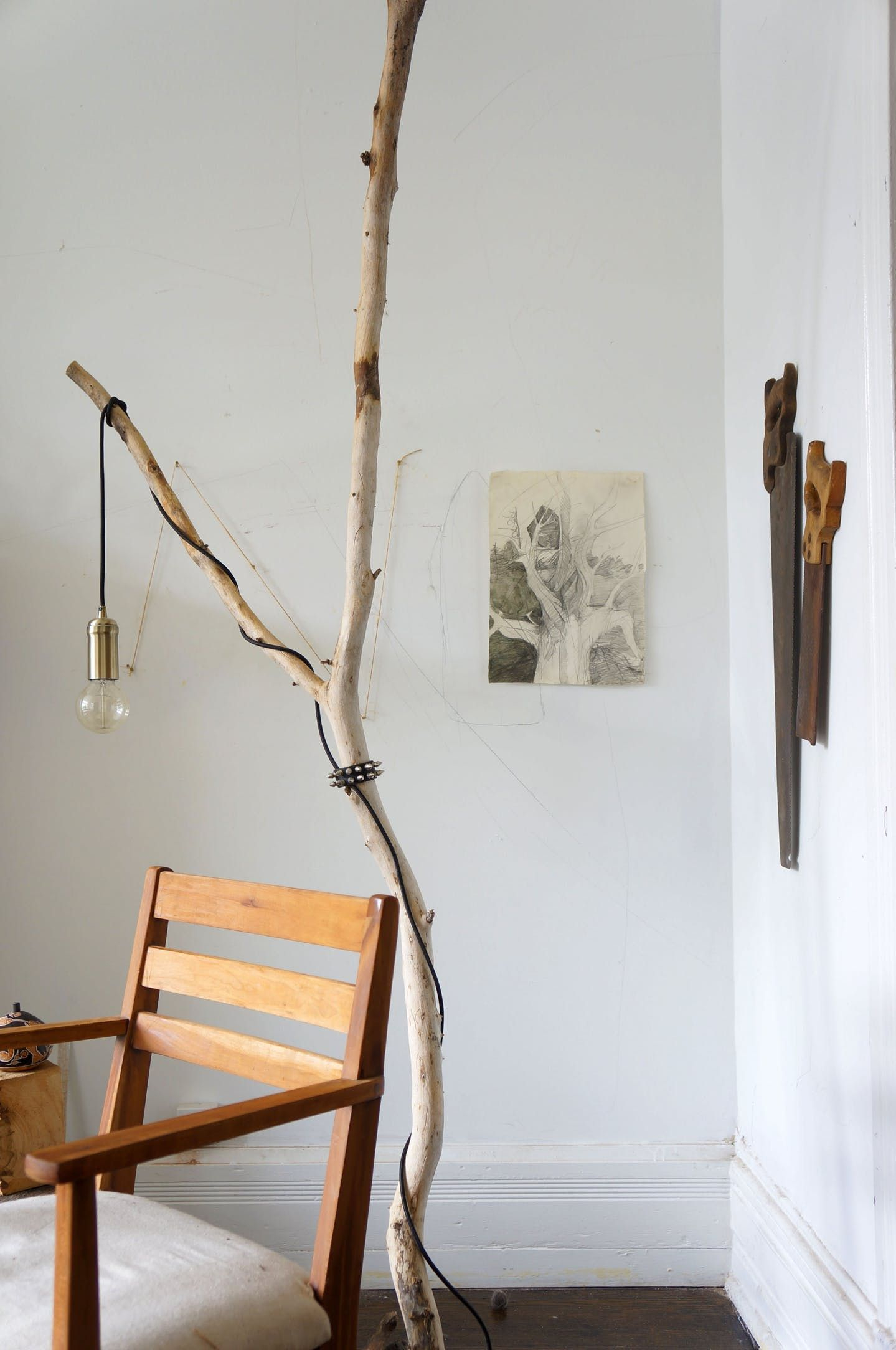 One Of A Kind Style A Diy Tree Branch Floor Lamp Diy within dimensions 1439 X 2168