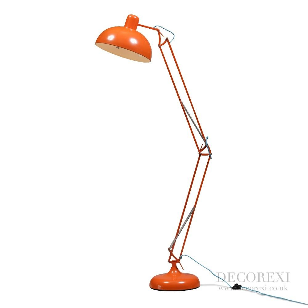Orange Extra Large Classic Desk Style Floor Lamp Copper intended for proportions 1000 X 1000