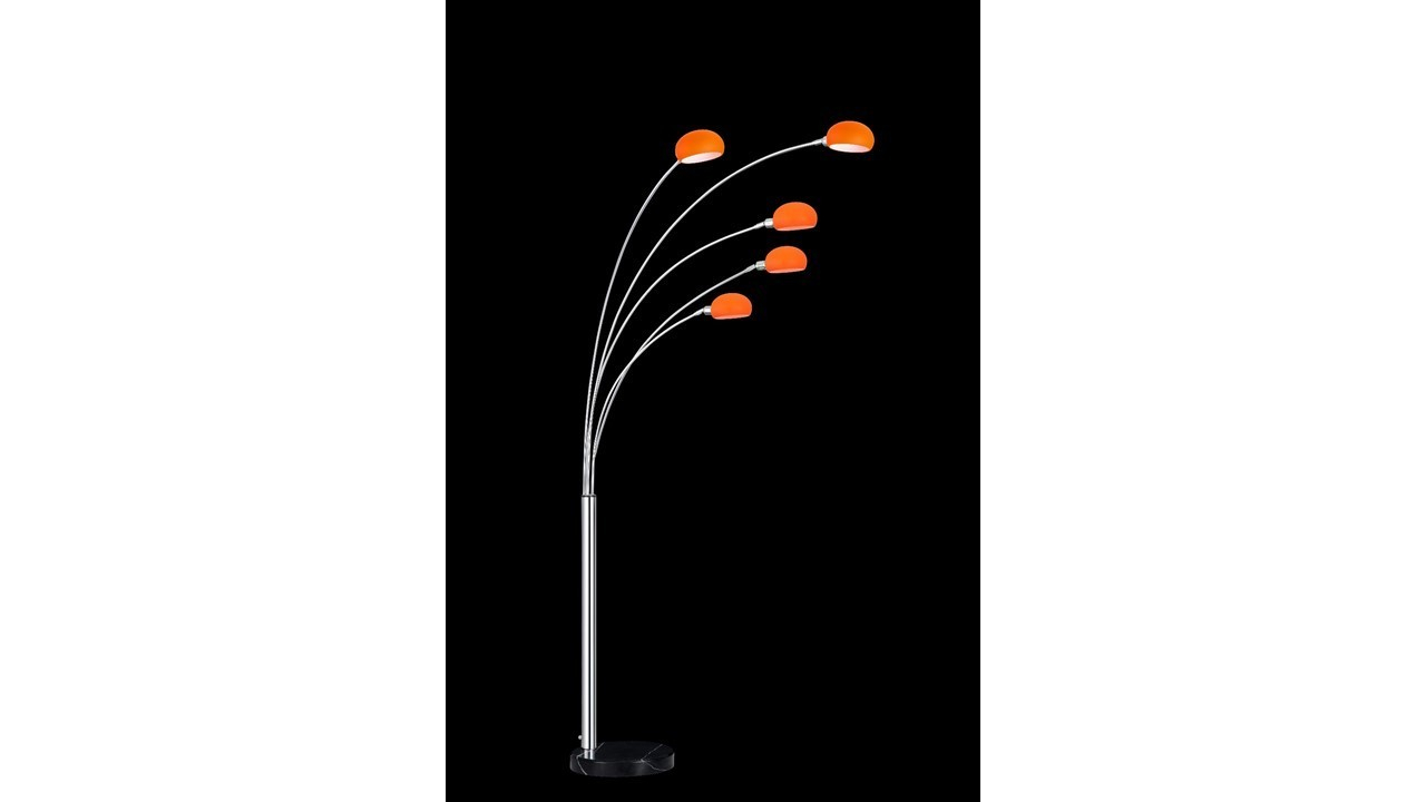 Orange Shades 5 Arm Chrome Floor Lamp with sizing 1280 X 720