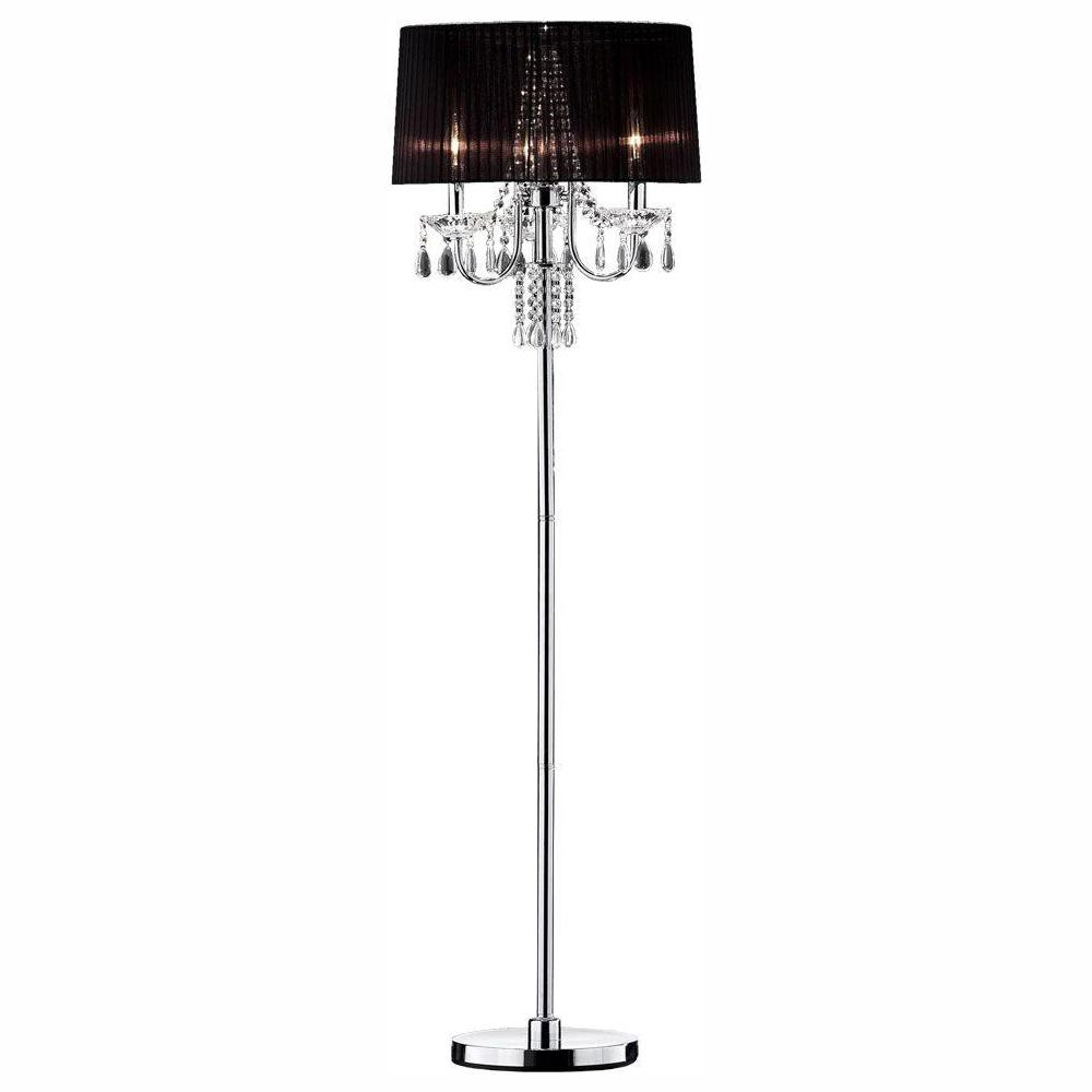 Ore International 61 In Silver Crystal Drop Floor Lamp with regard to dimensions 1000 X 1000