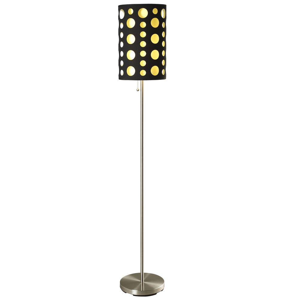 Ore International 62 In Black And Yellow Stainless Steel High Modern Retro Floor Lamp inside sizing 1000 X 1000