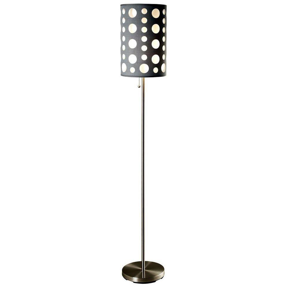 Ore International 62 In Grey And White Stainless Steel High Modern Retro Floor Lamp with sizing 1000 X 1000