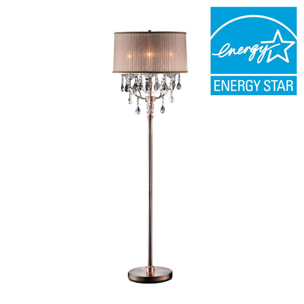 Ore International 62 In Rosie Crystal Floor Lamp with regard to proportions 1000 X 1000