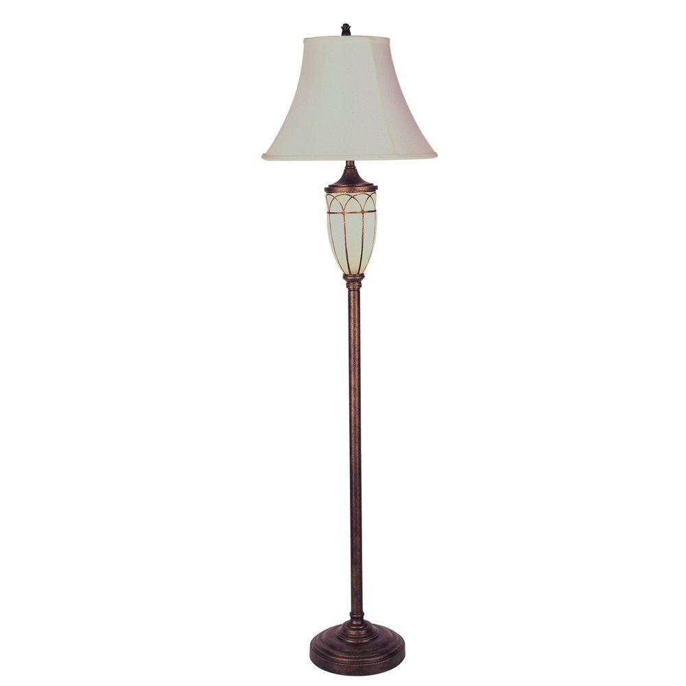 Ore International 64 In Antique Brass Floor Lamp With Night Light pertaining to sizing 1000 X 1000