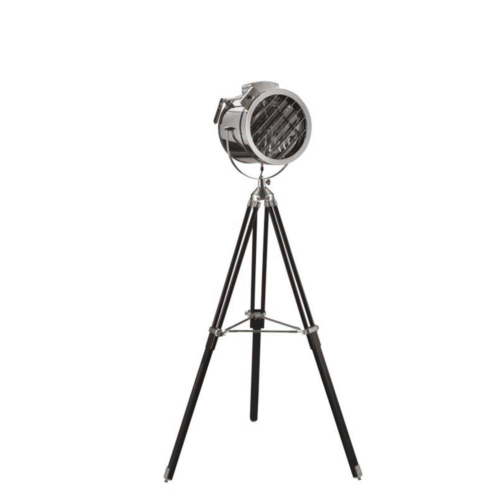 Ore International 66 In Adjustable Black Tripod Hollywood Spotlight Chrome Silver Floor Lamp inside measurements 1000 X 1000