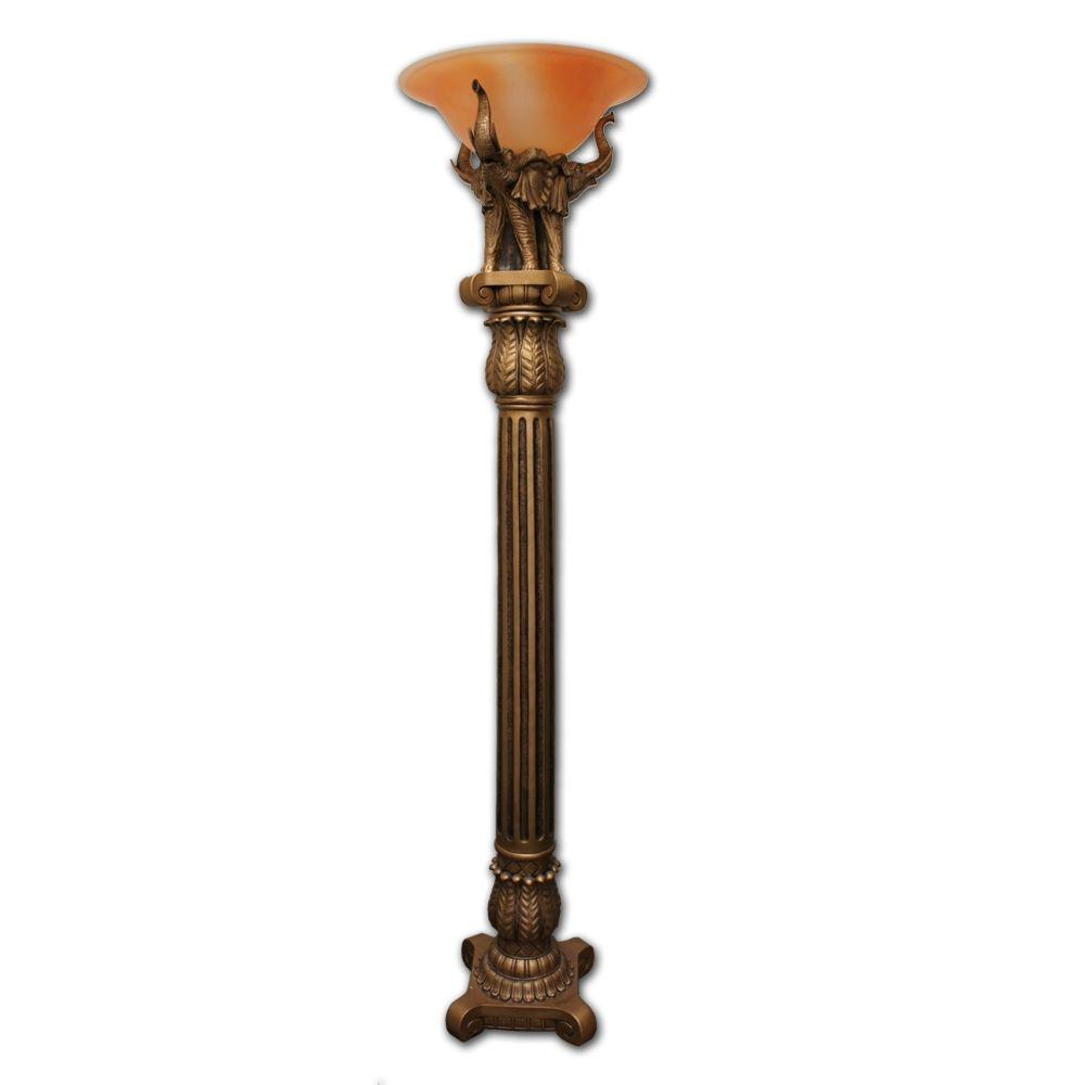 Ore International 72 In Antique Style Gold Tone Floor Lamp with sizing 1000 X 1000
