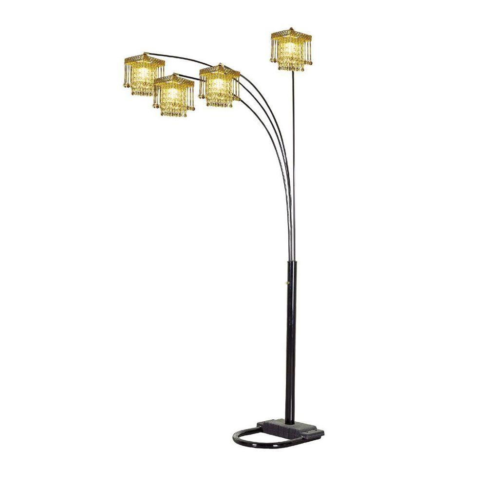 Ore International 84 In 5 Arms Arch Black Floor Lamp for dimensions 1000 X 1000