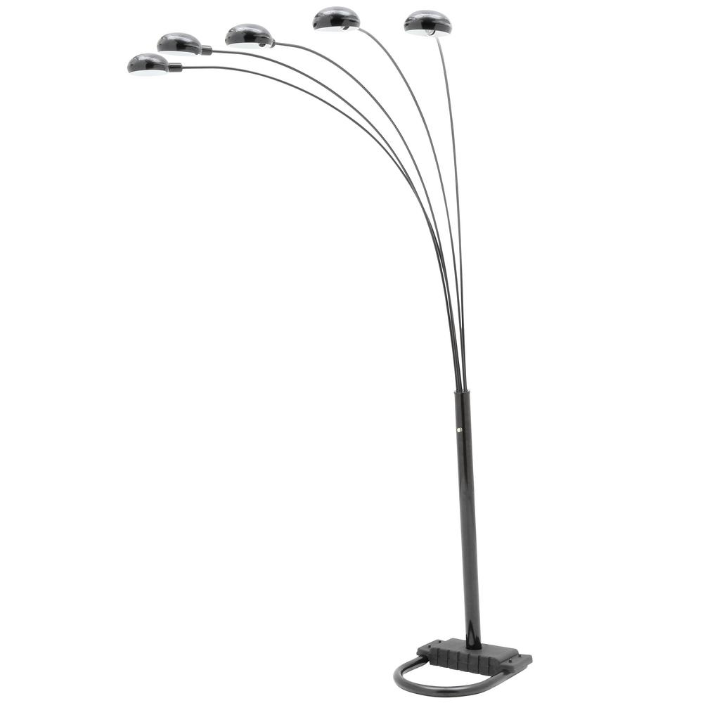 Ore International 84 In 5 Arms Arch Black Floor Lamp inside size 1000 X 1000